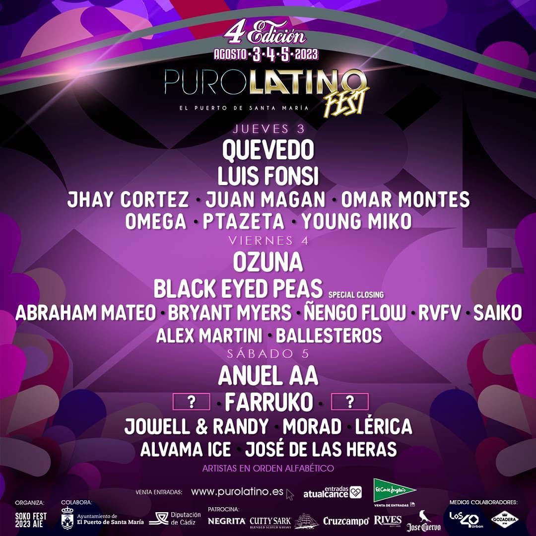 Puro Latino Fest Cádiz 2023 Cartel, entradas, horarios y hoteles