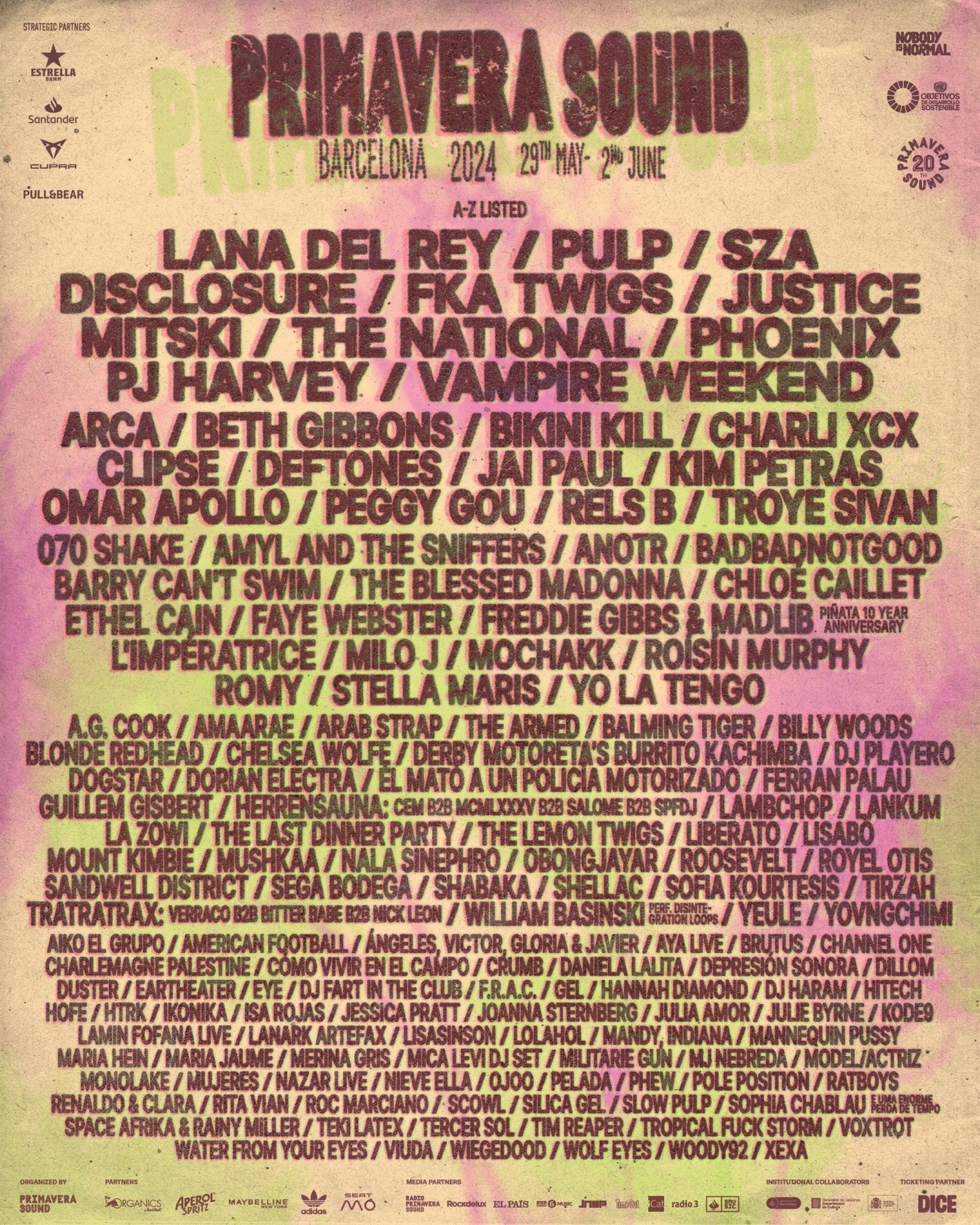 Cartel Primavera Sound 2024