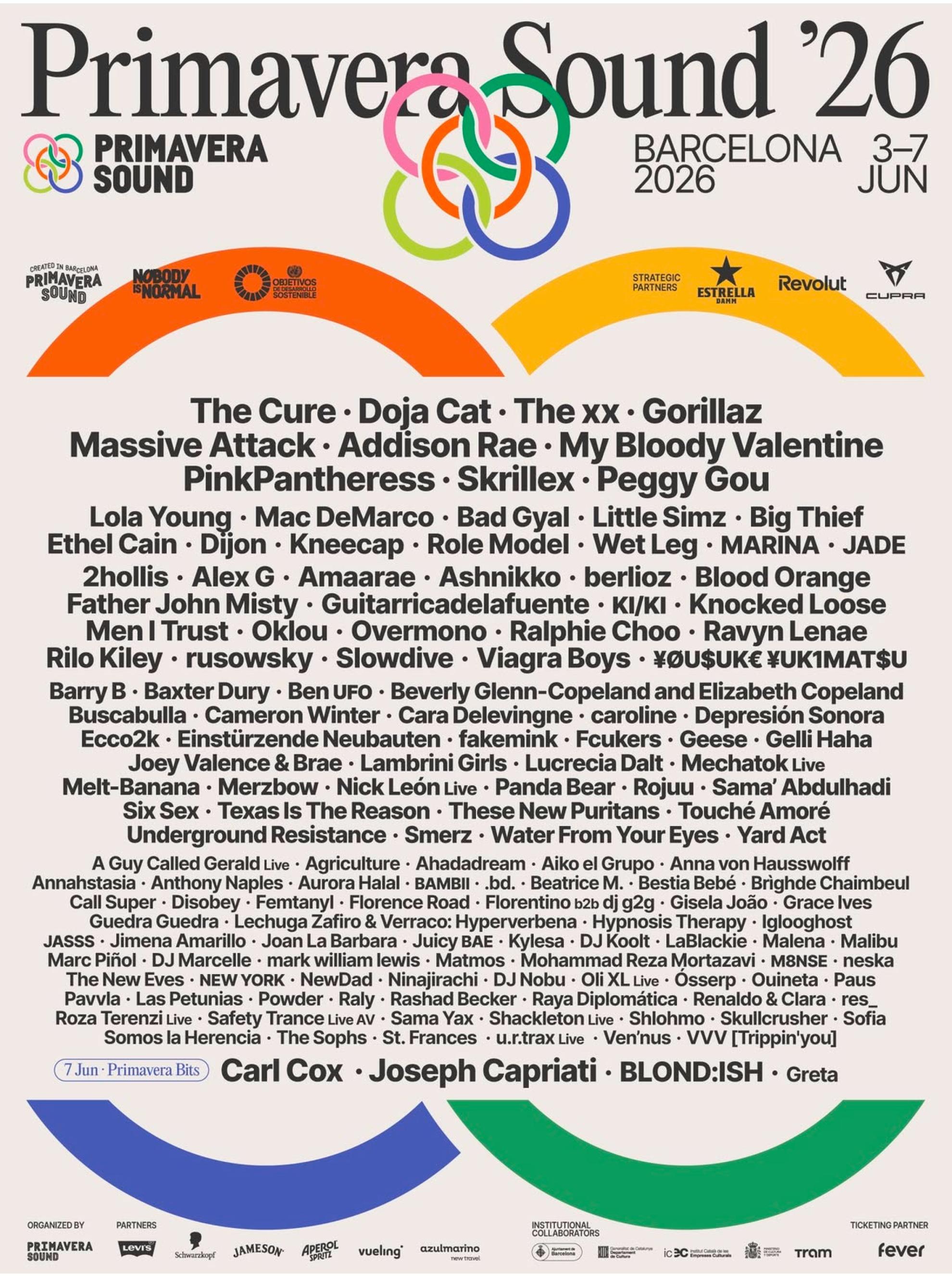 Cartel Primavera Sound 2026