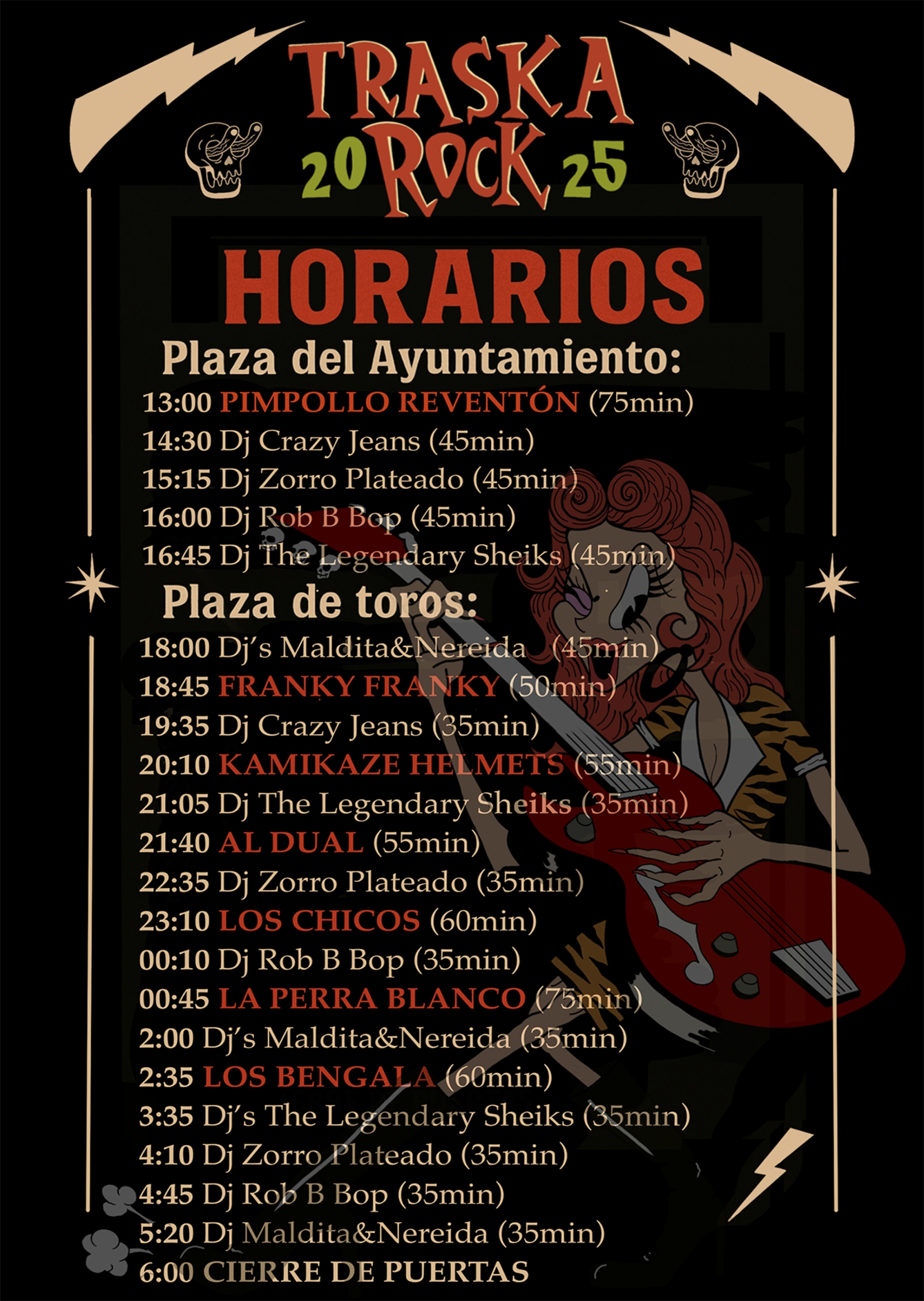 Horarios traska rock 2025