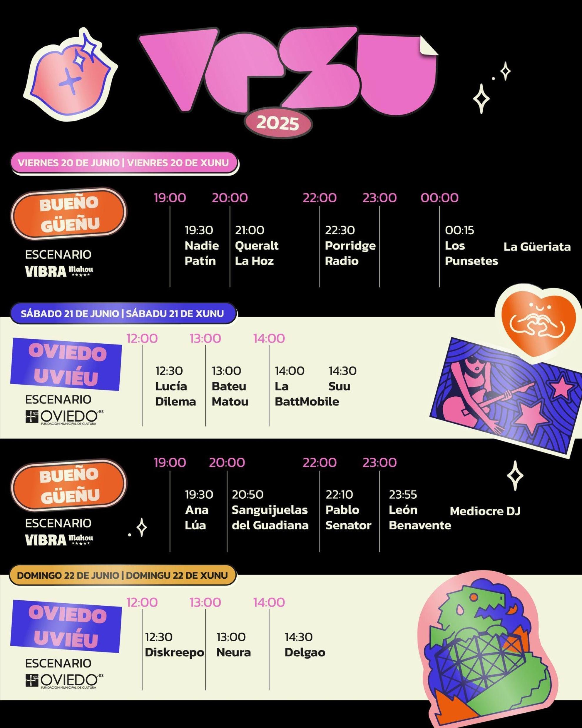 Horarios Vesu Oviedo 2025