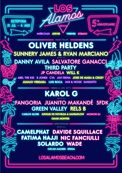 Los Alamos Beach Festival 2019 Cartel Entradas Horarios