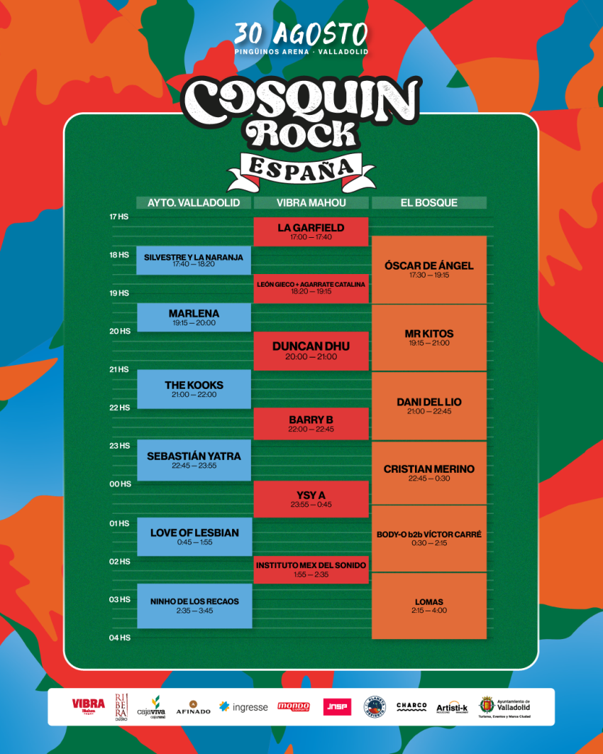 Horarios Cosquin Rock España 2025