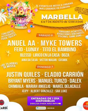 Cartel Reggaeton Beach Festival (Marbella) 2022
