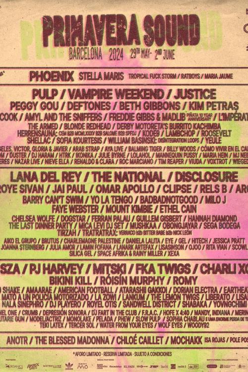 Primavera Sound Barcelona 2024 Cartel, entradas, horarios y hoteles