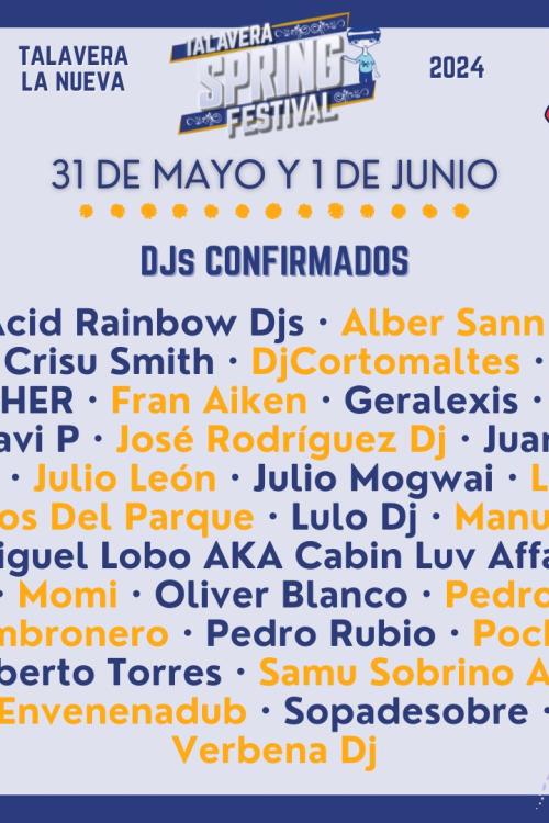 Talavera Spring Festival 2024 Cartel, entradas, horarios y hoteles