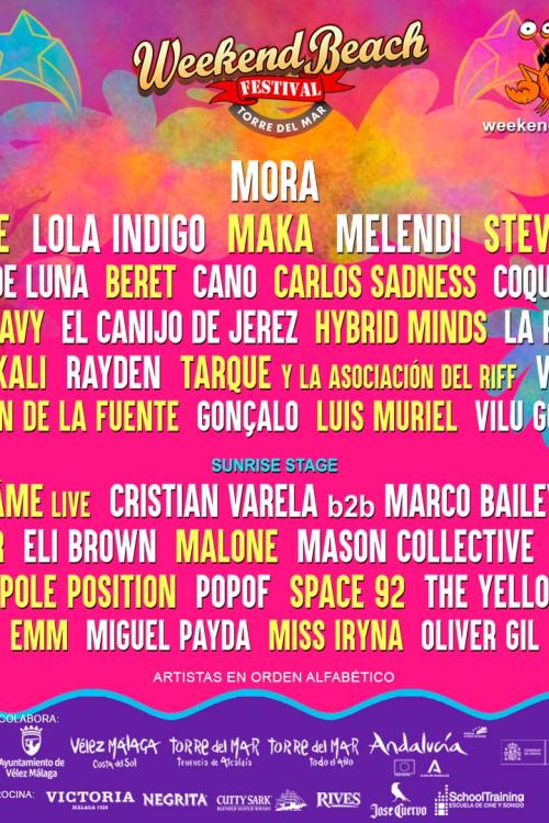 Weekend Beach Festival 2024 Cartel, entradas, horarios y hoteles